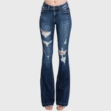 Petra153 - T929MF-MD (OPEN PACK) DISTRESSED MID RISE STRETCH FLARE: 5/26