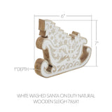 VHC Brands - Wooden Christmas Sleigh White Washed 7x6x1
