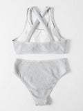 Crisscross Wide Strap Two-Piece Swim Set