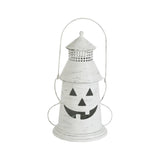 VHC Brands - Halloween Jack O Lanter Candle Holder Distressed White