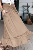 Smocked Frill Maxi Skirt