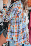 Plaid Collared Neck Long Sleeve Shirt