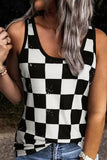 Checkered Scoop Neck Tank