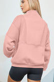 Half Zip Drop Shoulder Long Sleeve Sweatshirt