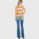 Petra153 - <PETITE SIZE> TZ929MF DISTRESSED MID RISE STRETCH FLARE JEAN: 5/26