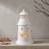 VHC Brands - Halloween Jack O Lanter Candle Holder Distressed White
