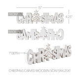 VHC Brands - CHRISTMAS Carved Wooden Sign 15x4.25x1