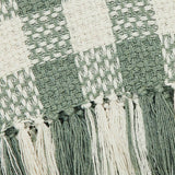 VHC Brands - Pistachio Green Check Woven Throw Blanket with Fringe 50x60