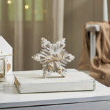 VHC Brands - Distressed White Wooden Snowflake 7.75x7.75x1
