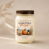 The Cabin Boutique Co - Coastal Pumpkin 12oz Mason Jar Candle w/Bronze Lid - Fall