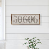 Kendrick Home - Personalized Zip City State Overlay White: 12 x 4 x 1.5