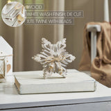 VHC Brands - Distressed White Wooden Snowflake 7.75x7.75x1