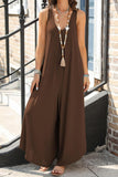 Pocketed Scoop Neck Wide Leg Jumpsuit