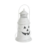 VHC Brands - Halloween Jack O Lanter Candle Holder Distressed White
