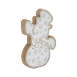 VHC Brands - White Wooden Snowman Christmas Decor 8"
