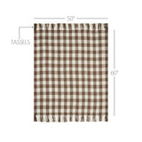 VHC Brands - Cocoa Brown Heritage Check Throw Blanket with Fringe 50x60