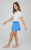 90 Degree by Reflex & Yogalicious - Girls Jersey Crossover Waistband Active Tennis Skort: Black