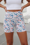 Aapparella - Abstract Camo Printed Seam Slim Fit Shorts | S-XL : Sky Blue / M