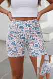 Aapparella - Abstract Camo Printed Seam Slim Fit Shorts | S-XL : Sky Blue / M