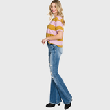 Petra153 - <PETITE SIZE> TZ929MF DISTRESSED MID RISE STRETCH FLARE JEAN: 7/27