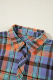 Plaid Collared Neck Long Sleeve Shirt