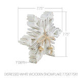 VHC Brands - Distressed White Wooden Snowflake 7.75x7.75x1