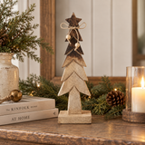 VHC Brands - Christmas Tree Two-Toned Natural Wood Figurine 11.75in