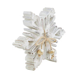 VHC Brands - Distressed White Wooden Snowflake 7.75x7.75x1
