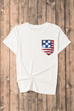 US Flag Round Neck Short Sleeve T-Shirt