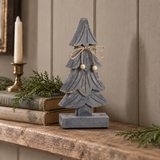 VHC Brands - Gray Four-Tiered Wooden Christmas Tree 10.25in