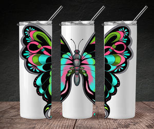 Beautiful black MBC butterfly tumbler