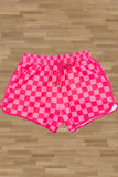 Drawstring Checkered Shorts with Pockets