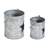 VHC Brands - Star Galvanized Metal Votive Candle Holder Set 2pc