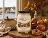 The Cabin Boutique Co - Apple Cider Donut 12oz Mason Jar Candle w/Bronze Lid - Fall