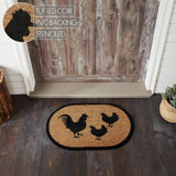 VHC Brands - Down Home Rooster & Hens Coir Rug Oval 20x30