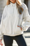 Half Zip Drop Shoulder Long Sleeve Sweatshirt