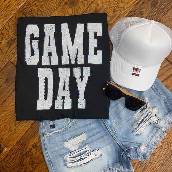 MidWest Tees - White Game Day Spangle: Black / XL / Garment Dyed Short Sleeve