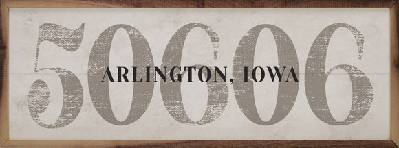 Kendrick Home - Personalized Zip City State Overlay White: 12 x 4 x 1.5