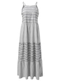 Tiered Striped Sleeveless Cami Dress