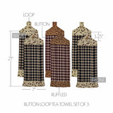 VHC Brands - Pip Vinestar Button Loop Tea Towel Set of 3