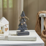VHC Brands - Gray Four-Tiered Wooden Christmas Tree 8.25in