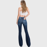 Petra153 - T929MF-MD (OPEN PACK) DISTRESSED MID RISE STRETCH FLARE: 7/27