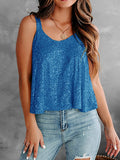 Sequin Scoop Neck Tank