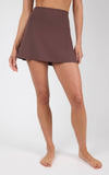 90 Degree by Reflex & Yogalicious - Women's Softlux High Waist Tennis Skort with Inner Short: Black
