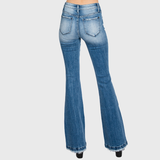 Petra153 - <PETITE SIZE> TZ929MF DISTRESSED MID RISE STRETCH FLARE JEAN: 11/29
