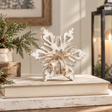VHC Brands - Distressed White Wooden Snowflake 7.75x7.75x1
