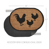VHC Brands - Down Home Rooster & Hens Coir Rug Oval 20x30