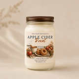 The Cabin Boutique Co - Apple Cider Donut 12oz Mason Jar Candle w/Bronze Lid - Fall