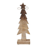 VHC Brands - Christmas Tree Two-Toned Natural Wood Figurine 11.75in
