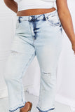 RISEN Full Size Camille Acid Wash Crop Straight Jeans